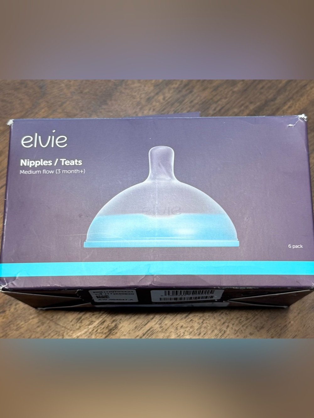 Elvie Medium Flow Nipples Teats 3M+ 6 Pack NEW w/Distressed box -0167